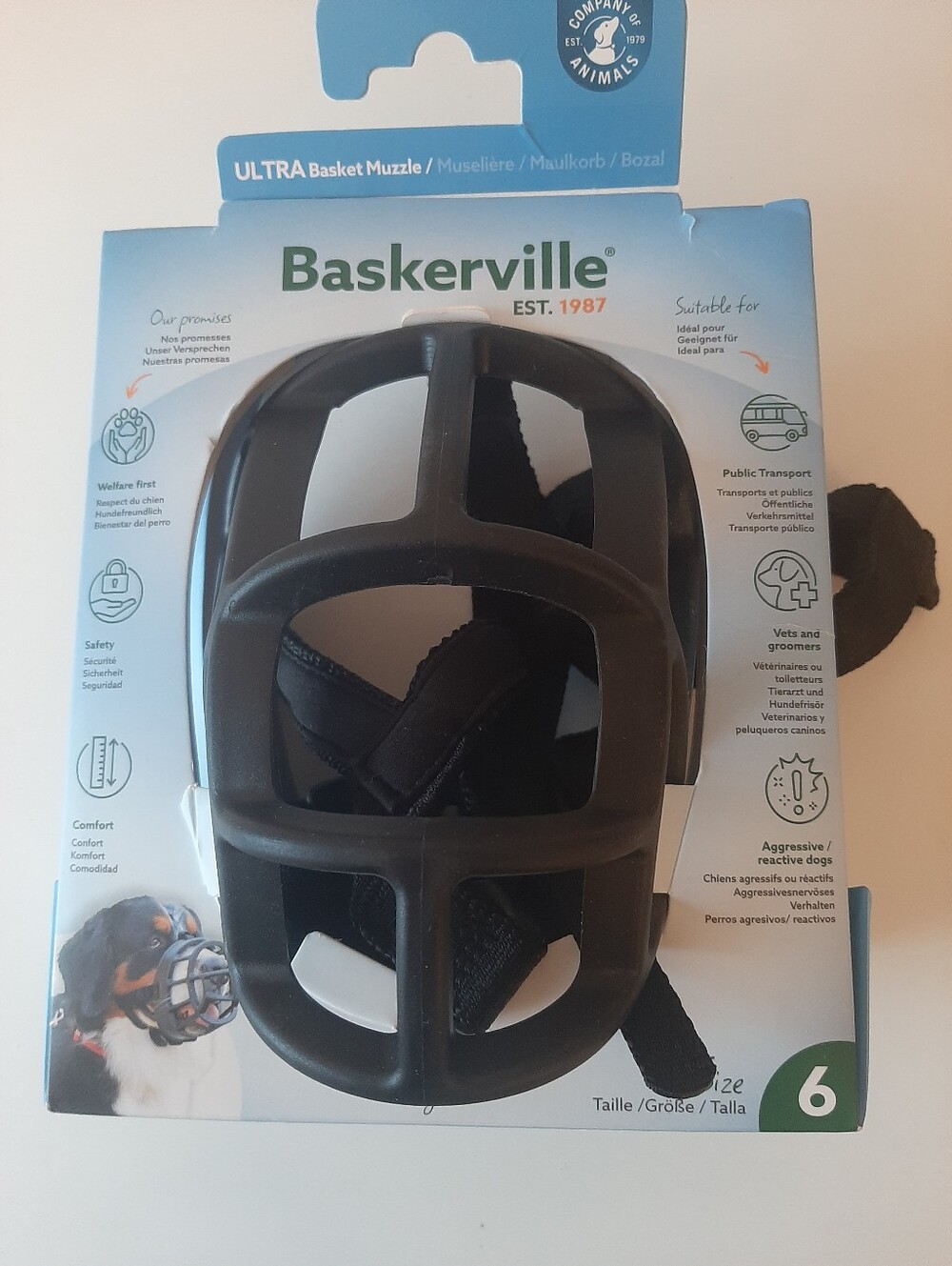 Ultra Basket Muzzle — Black (Size 6)